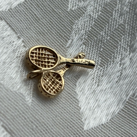 14k Gold Tennis Racket Charm / Pendant - Picture 4 of 5